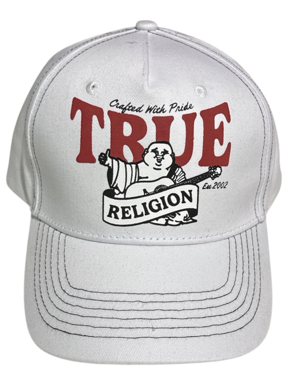 True Religion White Cap with Red TRUE Logo